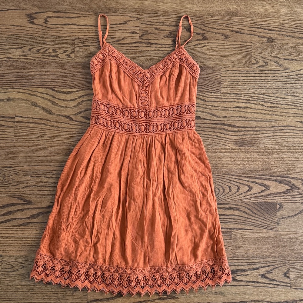 EUC Abercrombie & Fitch Orange Lace Mini Dress